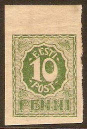Estonia 1919 10p Green. SG7. Imperforate.