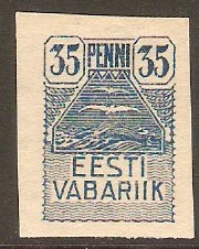 Estonia 1919 35p Blue. SG9. Imperforate.