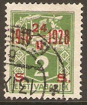 Estonia 1928 2s on 2m Green. SG67.