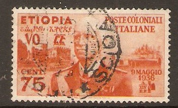 Italian Colony 1936 75c Orange. SG322f.