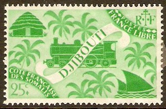 Djibouti 1943 25c Emerald-green. SG363.