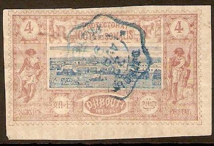 Djibouti 1894 4c Blue and purple-brown. SG91.