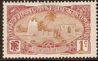 French Somali Coast 1909 1c Bistre-brown and maroon. SG151.
