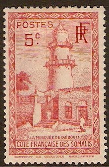 French Somali Coast 1938 5c Carmine. SG248.