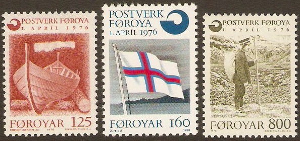 Faroe Islands 1976 Post Office Inauguration Set. SG20-SG22.