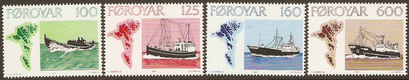 Faroe Islands 1977 Fishing Vessels Set. SG23-SG26.