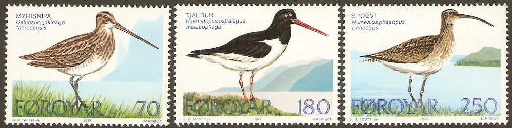 Faroe Islands 1977 Birds Set. SG27-SG29.