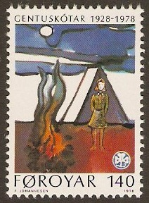 Faroe Islands 1978 140ore Girl Guides Stamp. SG40.