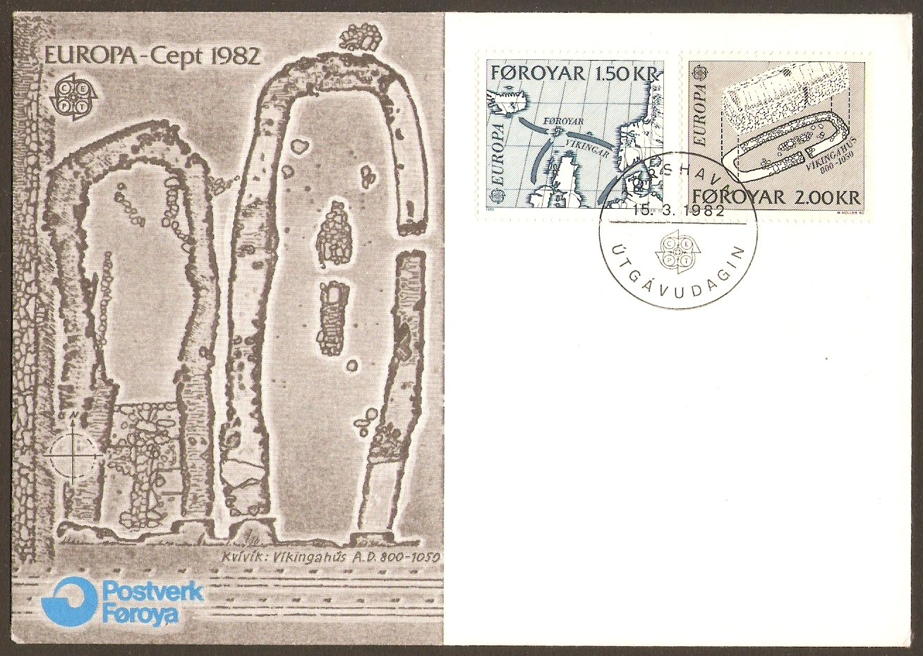 Faroe Islands 1982 Europa Stamps FDC.