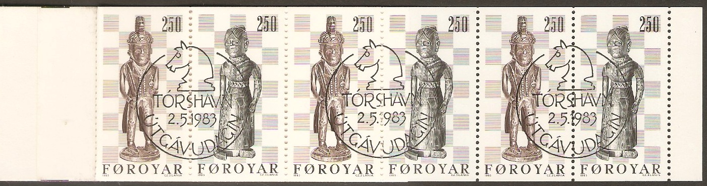 Faroe Islands 1983 Chess Pieces Stamp Booklet. SGSB2.