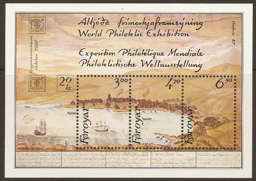 Faroe Islands 1986 Stamp Exhibition Sheet. SGMS136.