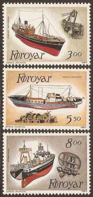Faroe Islands 1987 Trawlers Set. SG146-SG148.