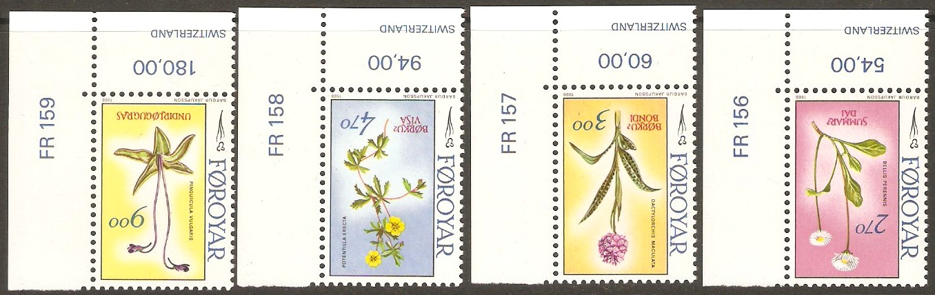 Faroe Islands 1988 Flowers Set. SG157-SG160.
