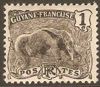 French Guiana 1904 1c Black. SG58.