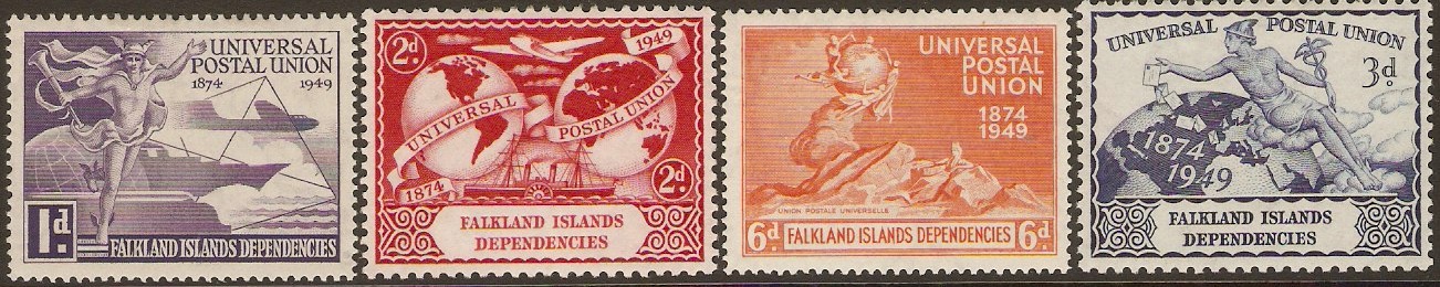 Falkland Islands Depend. 1949 UPU Anniversary Set. SGG21-SGG24.