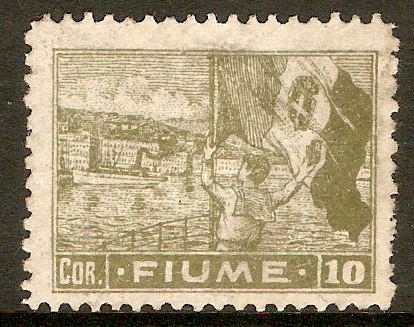 Fiume 1919 10cor Olive-green. SG51.