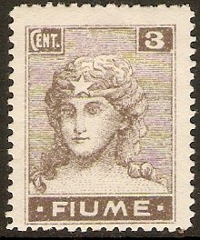 Fiume 1919 3c Deep grey-brown. SG53.