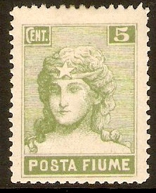 Fiume 1919 5c Green. SG55.