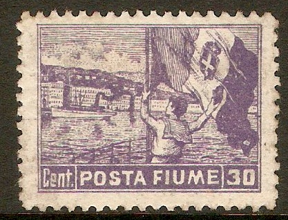 Fiume 1919 30c Blue-violet. SG60.
