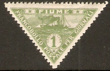 Fiume 1920 1c Yellow-green Newspaper Stamp. SGN145.