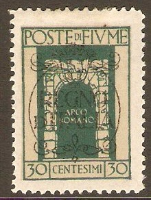 Fiume 1924 30c Myrtle-green - Regno d'Italia Overprint. SG218