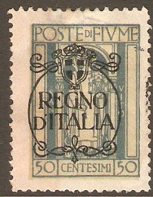 Fiume 1924 50c Pale blue - Regno d'Italia Overprint. SG219