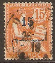 French Morocco 1911 15c on 15c Orange. SG33.