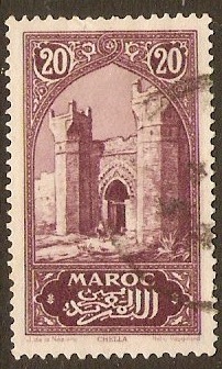 French Morocco 1923 20c Plum. SG129.