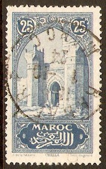 French Morocco 1923 25c Light blue. SG131.