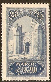 French Morocco 1923 25c Light blue. SG131.