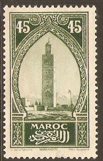 French Morocco 1923 45c Green. SG136.