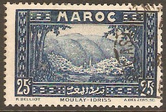 French Morocco 1933 25c Blue. SG176.