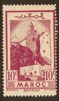 French Morocco 1939 10c Bright purple. SG218.