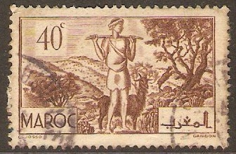 French Morocco 1939 40c Brown. SG222.