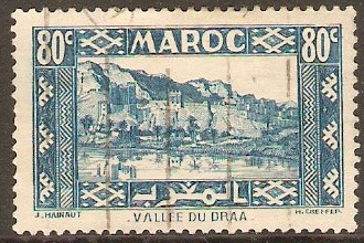 French Morocco 1939 80c Greenish blue. SG230.