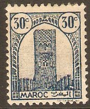 French Morocco 1943 30c Blue. SG265.