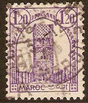 French Morocco 1943 1f.20 Violet. SG272.