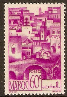 French Morocco 1947 60c Bright purple. SG322.