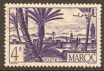 French Morocco 1947 4f Violet. SG327.