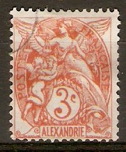 Alexandria 1902 3c Orange-red. SG21.