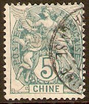 China 1902 5c Blue-green. SG37a.
