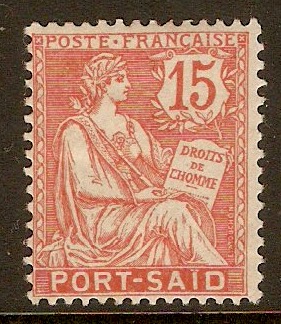 Port Said 1902 15c Orange. SG128a.