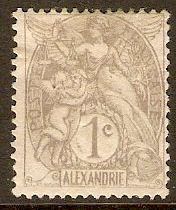Alexandria 1902 1c Grey. SG19.