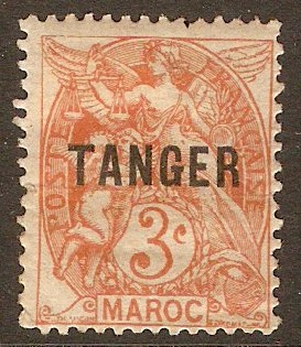Tangier 1918 3c Orange. SG3.