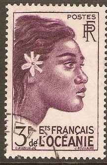 French Oceanic Settlements 1948 3f Violet. SG197. - Click Image to Close