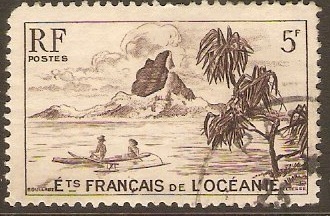 French Oceanic Settlements 1948 5f Chocolate. SG199.