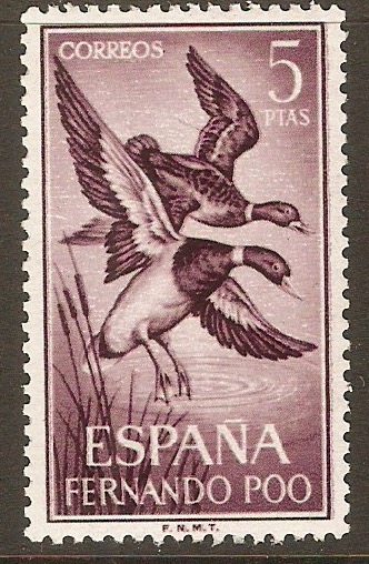 Fernando Poo 1964 5p Birds series. SG274.
