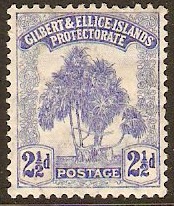 Gilbert and Ellice 1911 2d Blue. SG11.
