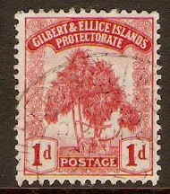 Gilbert and Ellice Islands 1911 1d Carmine. SG9.