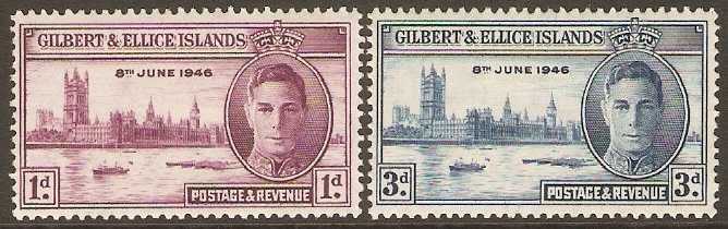 Gilbert and Ellice 1946 Victory Set. SG55-SG56.